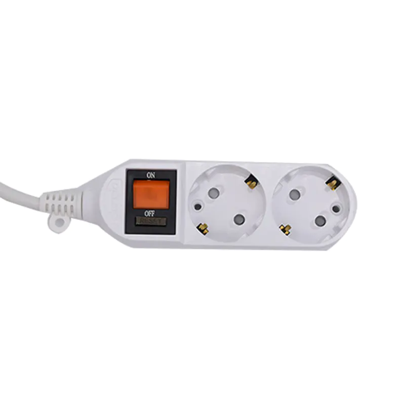 Prise de cuivre complète 2 prises standard EU avec interrupteur de protection contre les surcharges Prise de cuivre complète 2 prises standard EU avec interrupteur de protection contre les surcharges