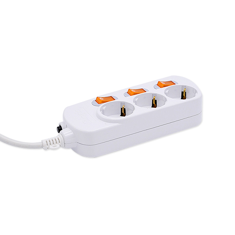 3 prises de vente EU Standard avec un interrupteur indépendant et un bouton de protection contre la surcharge 3 prises de vente EU Standard avec un interrupteur indépendant et un bouton de protection contre la surcharge