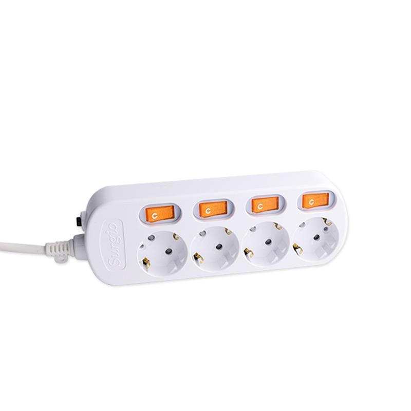 220V-250V 4 Prise des prises standard EU avec commutateur indépendant 220V-250V 4 Prise des prises standard EU avec commutateur indépendant